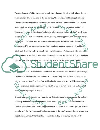 The Mending Wall by Robert Frost