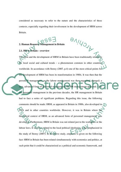 Human Resource Management in Britain