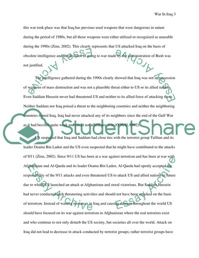 War in Iraq: Reasons and Causes