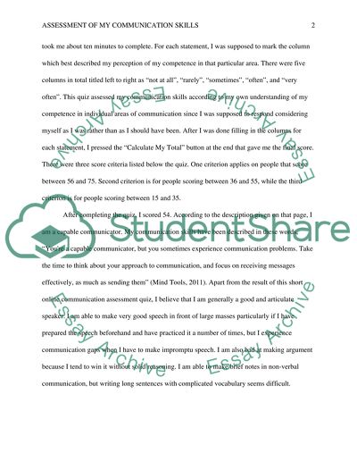 Analysis of my Communication Skills