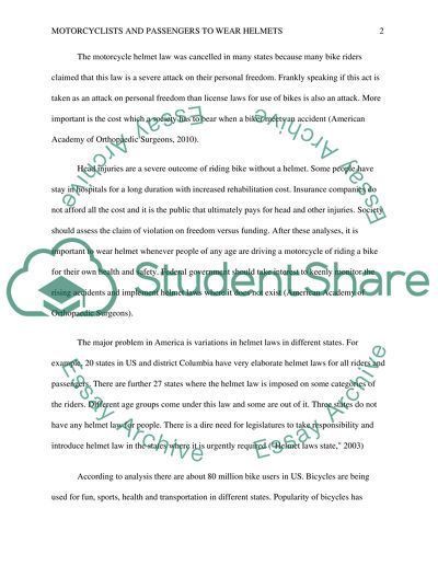 Should all states require motorcyclists and passengers to wear helmets