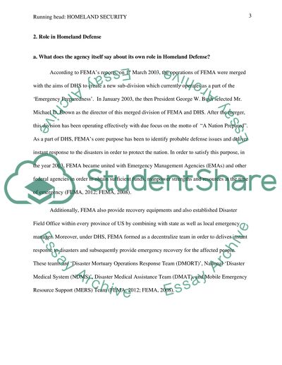 Homeland Security: Federal Emergency Management Agency