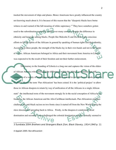 Black Diaspora and the Founding of Liberia