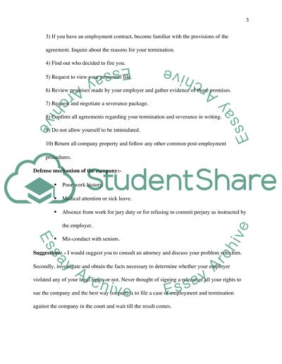 Analyze what legal rights your friend might have against her former employer