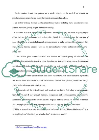 Prospection: Nursing is My Future