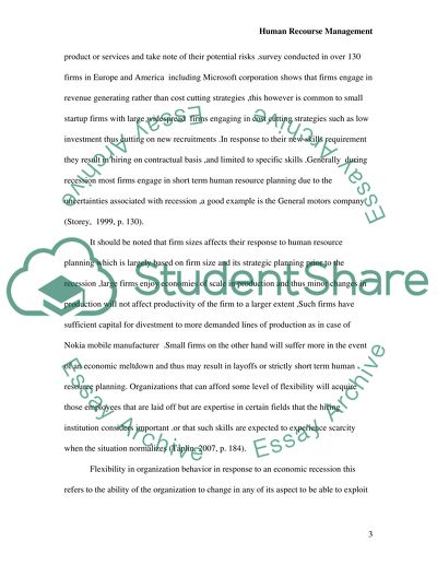 HRM in Economic Recession Period