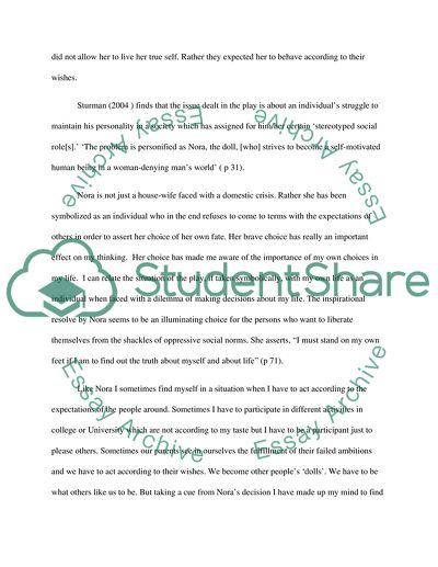 Impact of Reading of Dolls House on my thinking