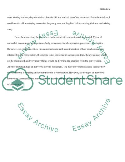 Nonverbal Communication People Watching Assignment Nonverbal Communication People Watching Examples Of A Proposal Essay also Types Of English Essays Environmental Science Essay