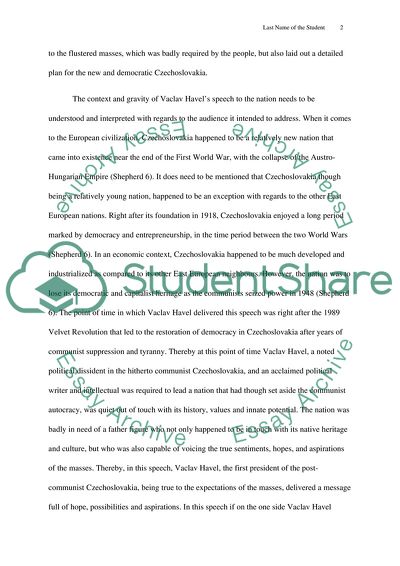 Vaclav Havels New Years Address to the Nation (1990)