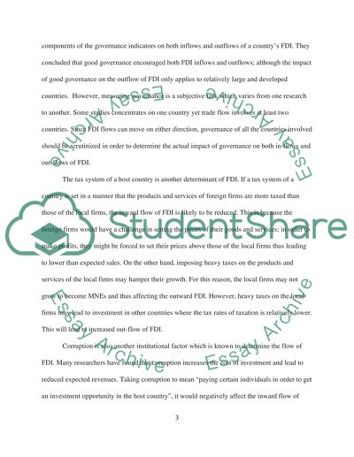 Influence of Institutional Factors on Inward and Outward FDI
