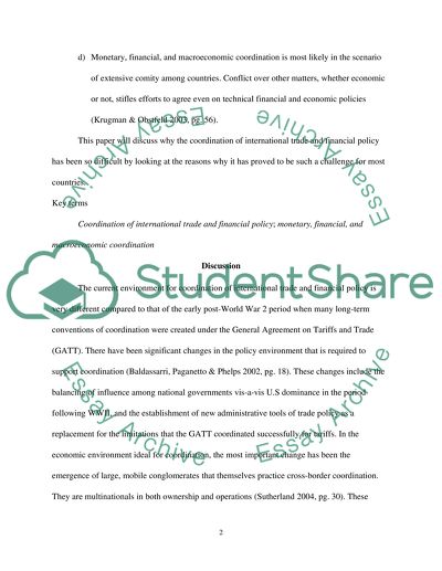 Finance and international tread question
