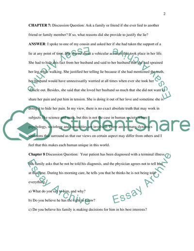 Ethics: Confidential Patient Information and Justification of Lie