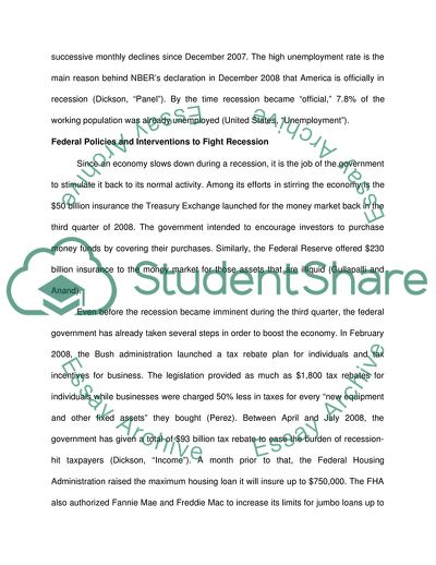 The Recession in 2008 and What Has Been Done Since