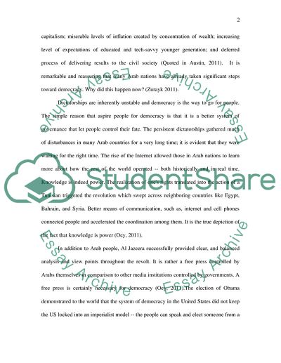 Specific Causes of the Arab Spring