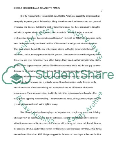 Should Homosexuals Be Able to Marry