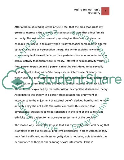 Aging on womens sexuality