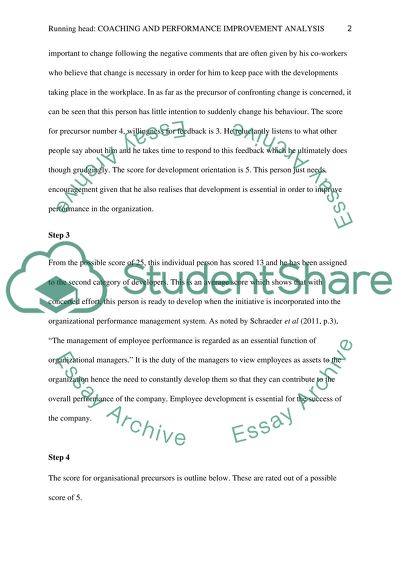 Coaching and Performance Improvement Analysis