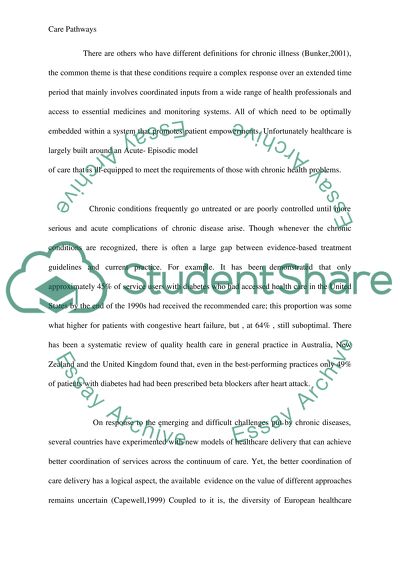 Concepts and Debates in Contemporary Healthcare Regarding Care Pathways in Chronic Illness
