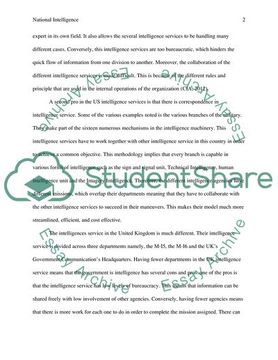 The US Intelligence Model and the UK Intelligence Model