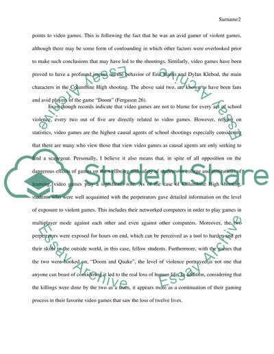 Video Games Violence