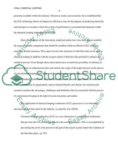 Coal Chemical Looping