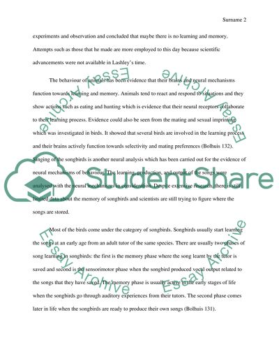 The Role of Psychology in How Songbirds Learn Their Songs