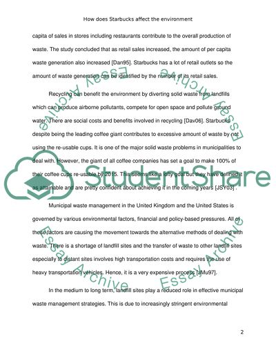 How does buying a cup of coffee from Starbucks affect the environment