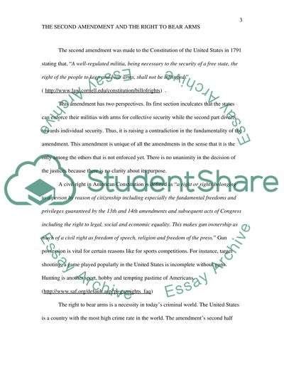 The 2nd Amendment and the Right to Bear Arms