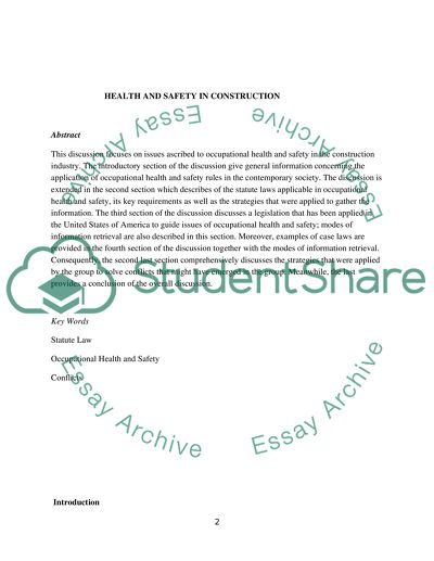 Health and safety in construction