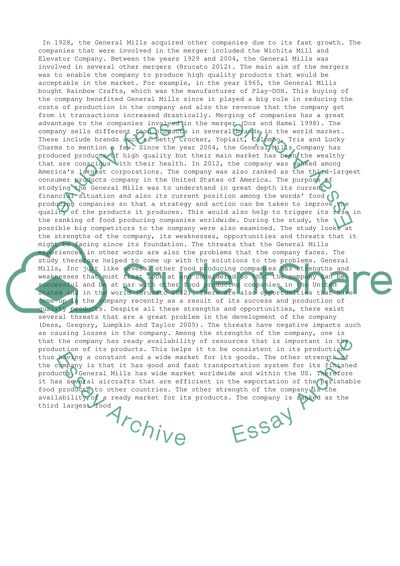 Studying the General Mills