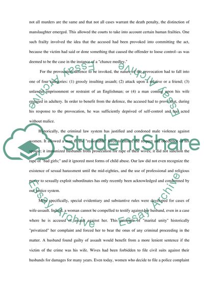 Defences to Homicide Project