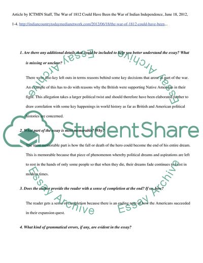 The American Indians in the War of 1812 and Removal of the Elwha Dam