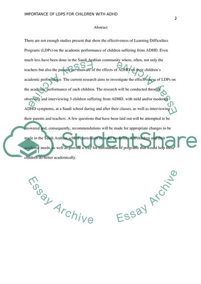 Learning Difficulties Programs for Children With ADHD