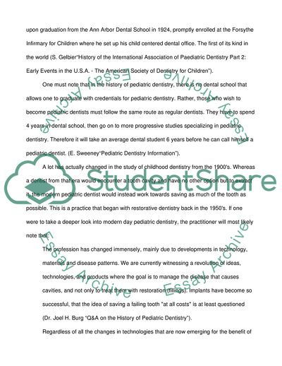 Pedodontics - Roots and Specifics of American Pediatric Dentistry