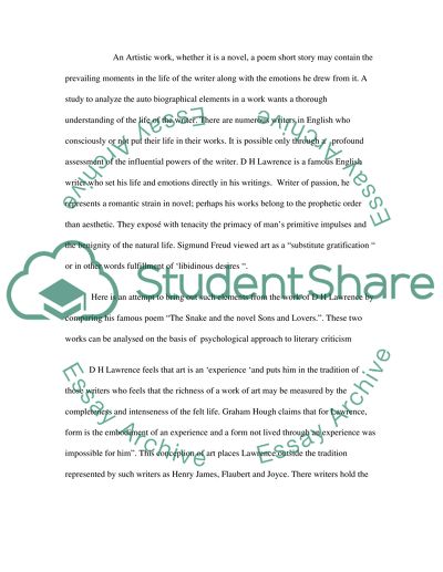 The Snake & Sons and Lovers by D.H.Lowrence