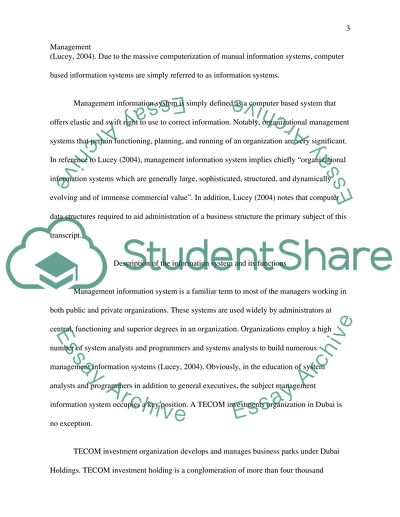 Management information system