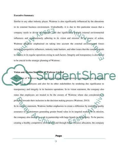 Waitrose Strategic Analysis