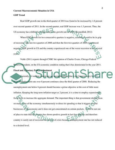 Current Macroeconomic situation in USA