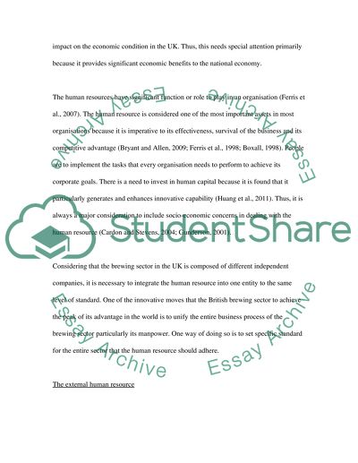 International Sustainable Business: Brewing Sector in the United Kingdom