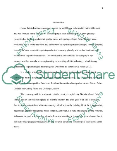 Managing Information and Technology - Grand Paints Limited