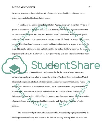 Patient verification