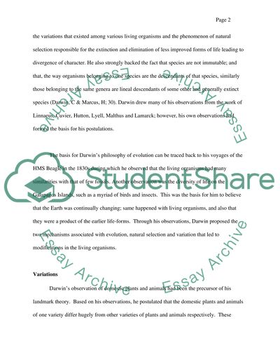 Diversity of Life in Darwins Evolutionary Theory