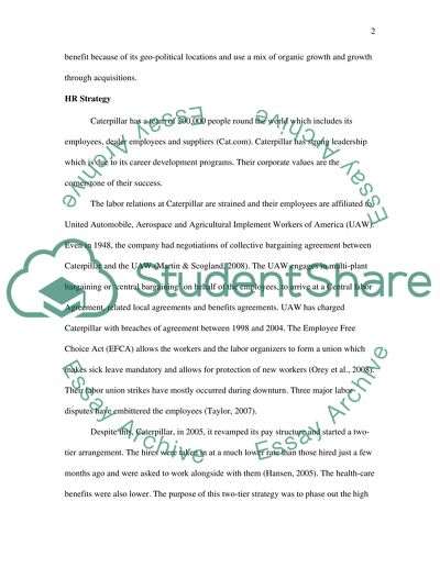 Caterpillar Company : HR and Corporate Strategy