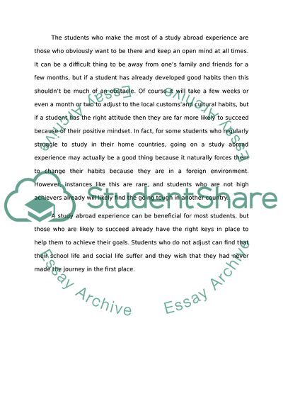 Reflection journal about study abroad