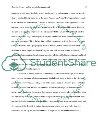 Behavioral Theory and the Aspect of Use in the Film Leaving Las Vegas