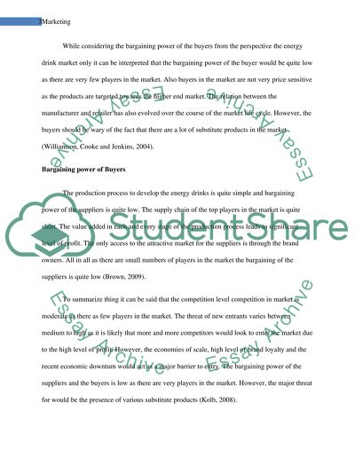 Marketing Aspects of Food Drinks