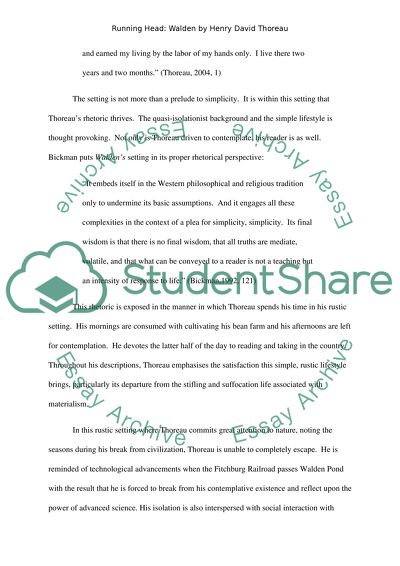 Transcendentalism in Walden by H.D.Thoreau