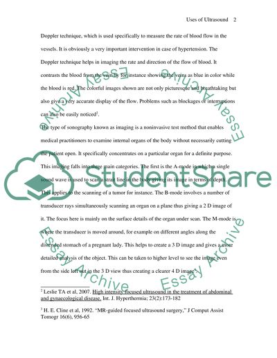 The Main Uses of Ultrasound in Actual Departments or Centres