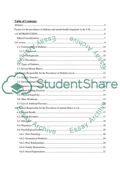 Diabetes and Mental Health