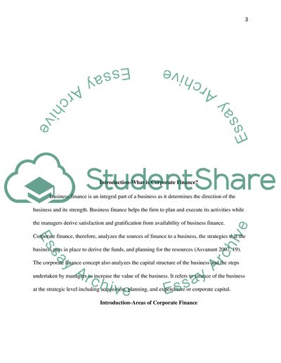 Corporate Finance as an Important Aspect of Business Management